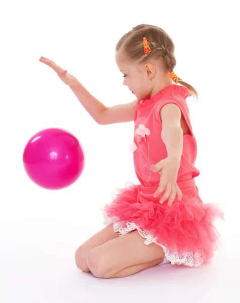 Girl holding ball — Stock Photo, Image