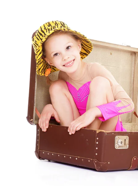 Girl in a suitcase — Stock Photo, Image