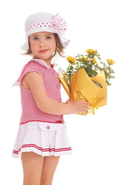 Girl with flowers — Stock Photo, Image