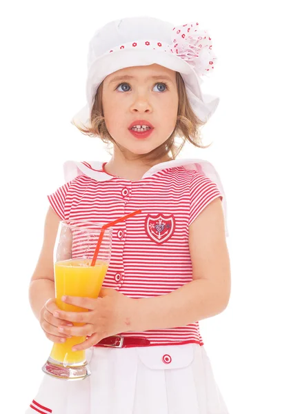 Chica con un vaso de jugo — Foto de Stock