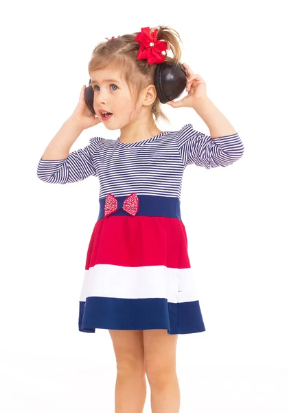 Girl listening to music — Stock Photo, Image