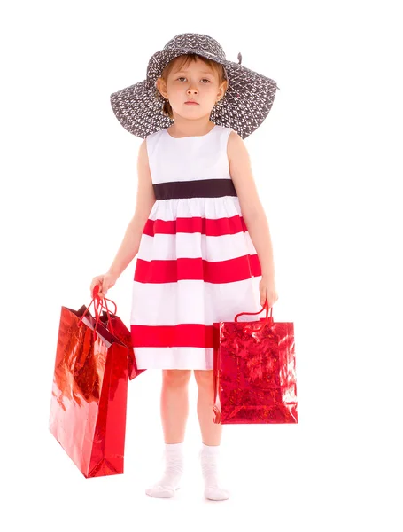 Young girl goes shopping. — Stock Photo, Image