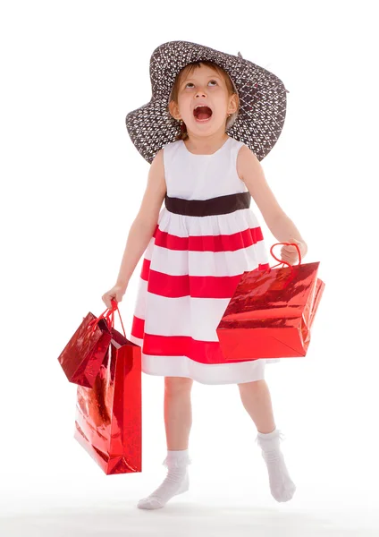 Young girl goes shopping. — Stock Photo, Image