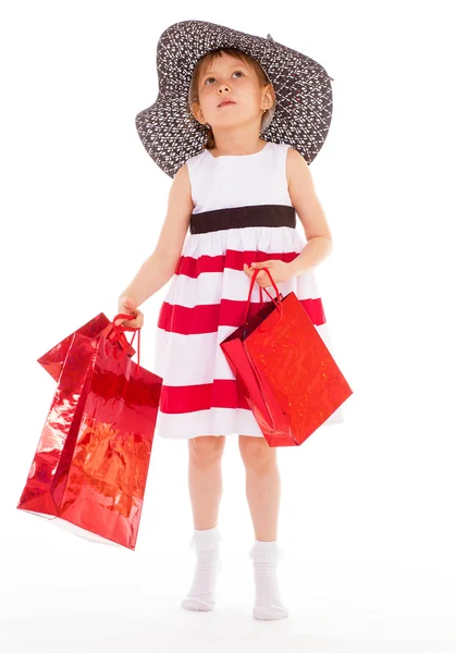 Young girl goes shopping. — Stock Photo, Image
