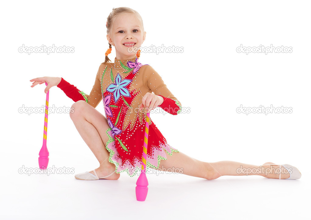 Adorable little gymnast