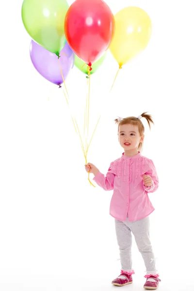 Meisje met ballonnen. — Stockfoto