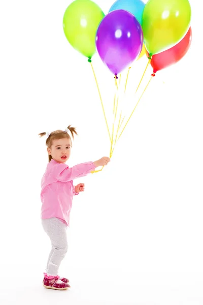 Menina com balões. — Fotografia de Stock