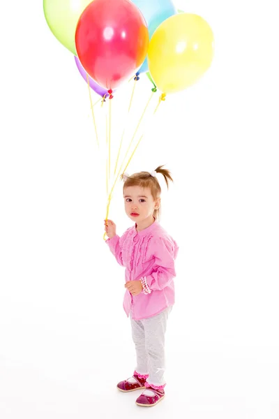 Chica con globos. — Foto de Stock