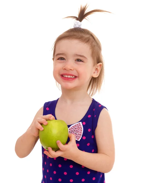 Niña con manzana . —  Fotos de Stock