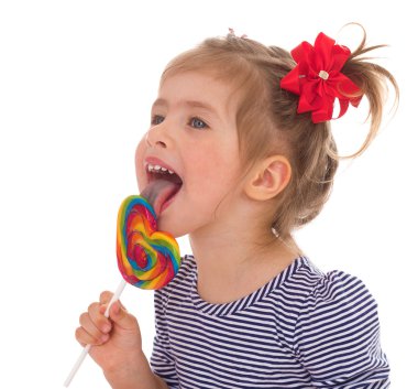lolipop sevimli küçük kız.