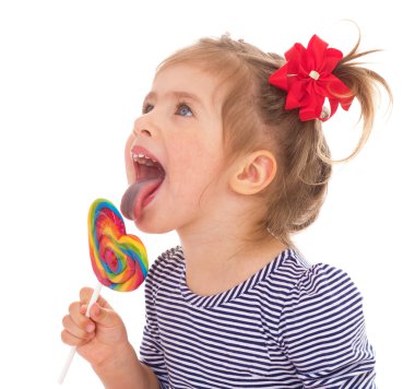 lolipop sevimli küçük kız.