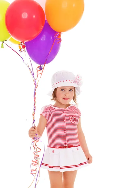 Ragazza affascinante con palloncini . — Foto Stock