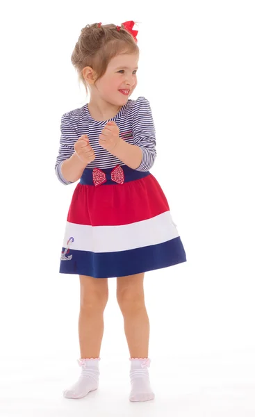 Charming little girl posing in studio. — Stock Photo, Image