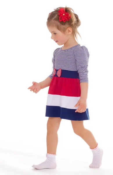 Charming little girl posing in studio. — Stock Photo, Image