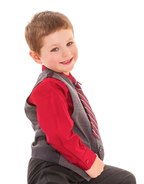 Een kleine jongen in de studio. — Stockfoto