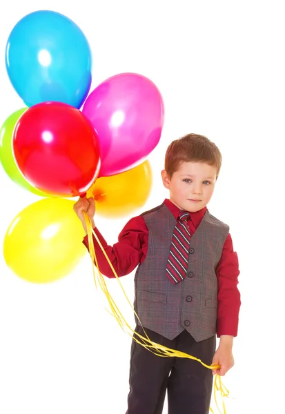 Malý chlapec s balónky. — Stock fotografie