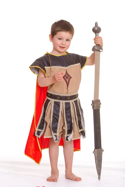Little boy dressed as a knight. — Stock Photo, Image