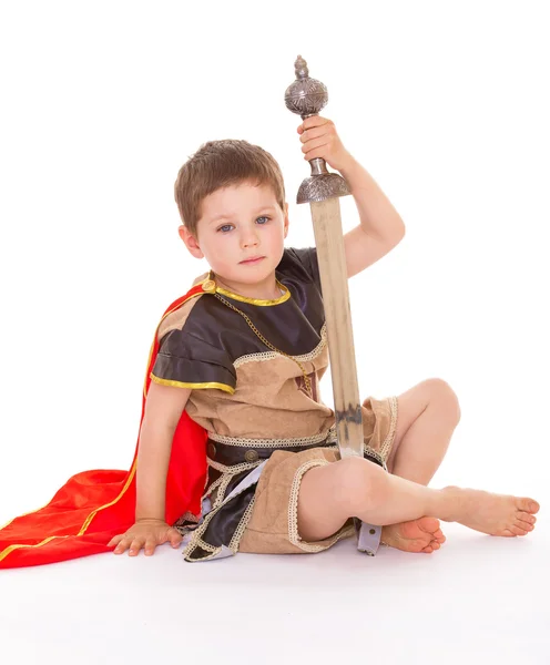 Little boy dressed as a knight. — Stock Photo, Image