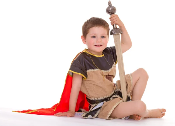 Little boy dressed as a knight. — Stock Photo, Image