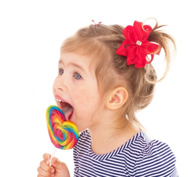 lolipop sevimli küçük kız.