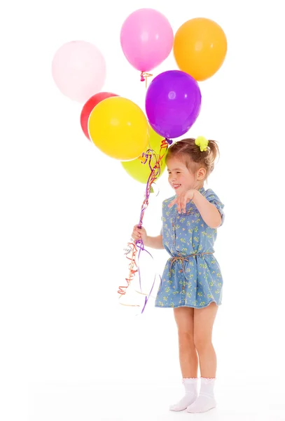 Chica encantadora con globos . — Foto de Stock