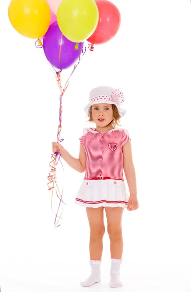 Charming girl with balloons. — Stock Photo, Image