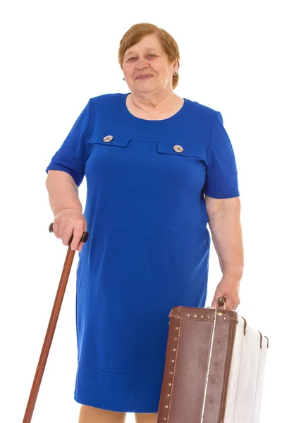 Abuela con un palo —  Fotos de Stock