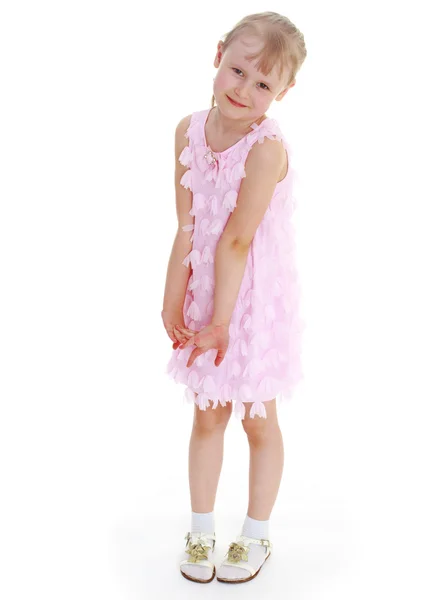 Young girl in a pink dress. — Stock Photo, Image