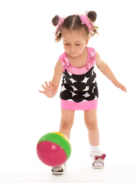 Little girl with a ball. — Stock Photo, Image