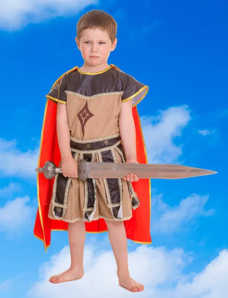 Little boy with a sword — Stock Photo, Image