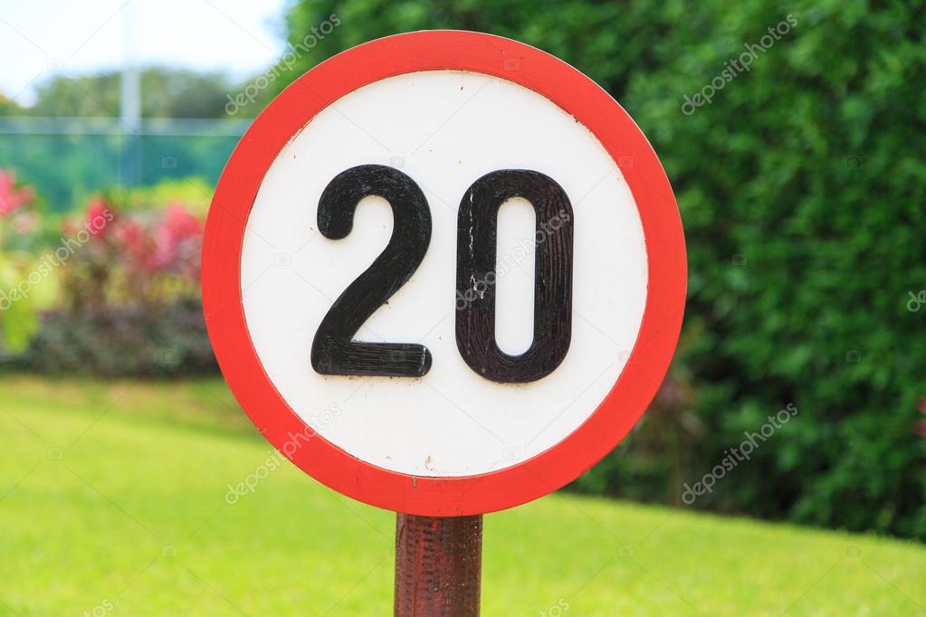 speed limit sign 20