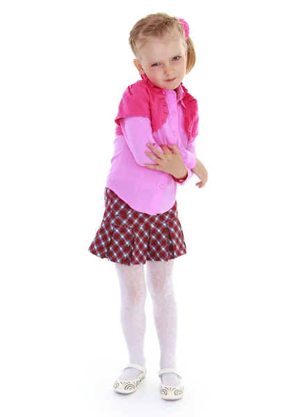 Very modest little girl — Stock Photo, Image