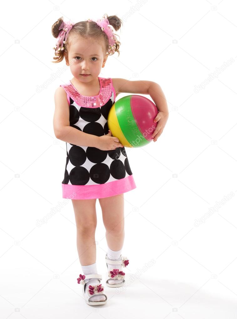 Little girl with the ball