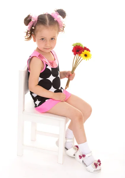 Charming girl in a black dress — Stock Photo, Image