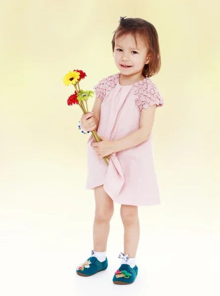 Menina em um vestido rosa — Fotografia de Stock