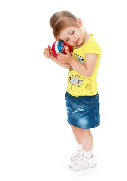 A menina com a bola — Fotografia de Stock