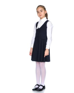 Küçük kız tam uzunlukta.