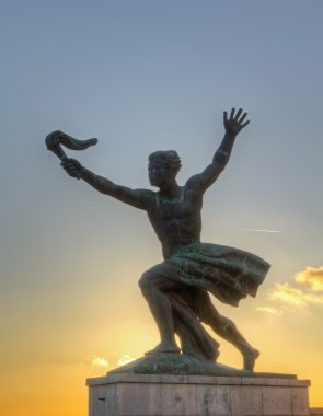 The Torchlight statue of The Liberation monument, Gellert hill ,Budapest clipart