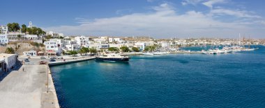 Panorama adamantas Port, milos island, cyclades, Yunanistan