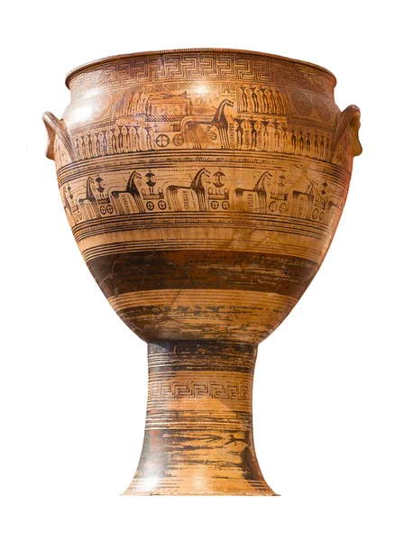 Ancient Attic late Geometric krater (750-735 B.C.) — Stock Photo, Image