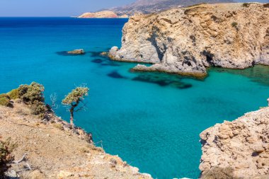 Beautiful coastline near Tsigrado, Milos island, Cyclades, Greece clipart