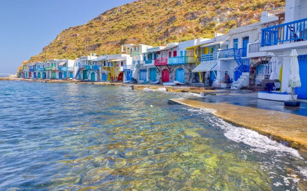 Rybářská vesnice Klima, ostrov Milos, Kyklady, Řecko — Stock fotografie