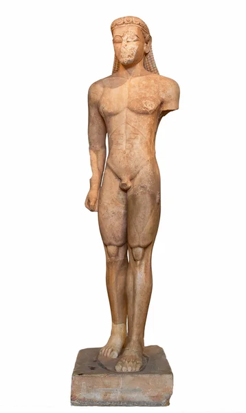 Estatua de mármol de un Kouros (600 B.C. .) — Foto de Stock