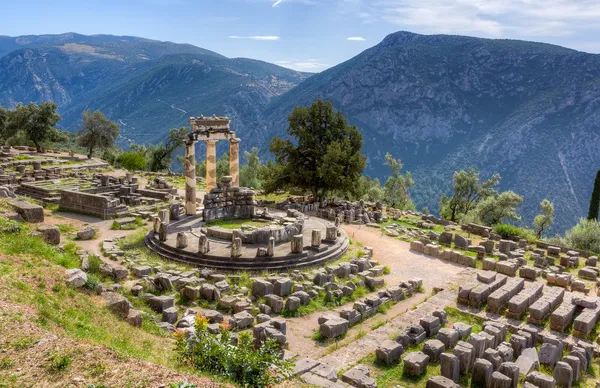 Heiligtum der Athena Pronaia, Delphi, Griechenland Stockbild