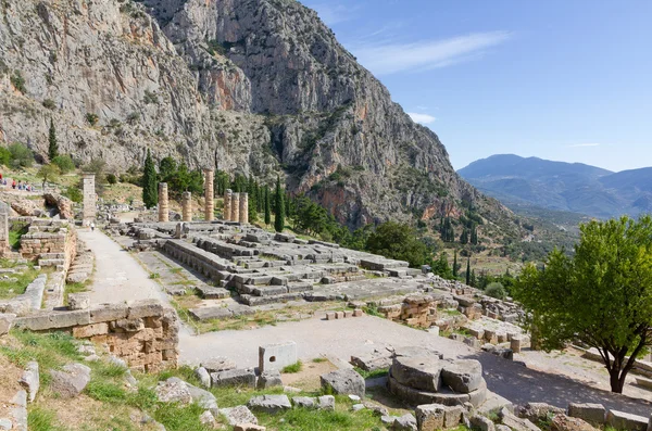 Ruins of Apollo temple, Delphi, Greece — Stock Photo, Image