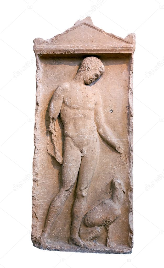 Greek grave stele from Thespiae, Boeotia (400 B.C.)