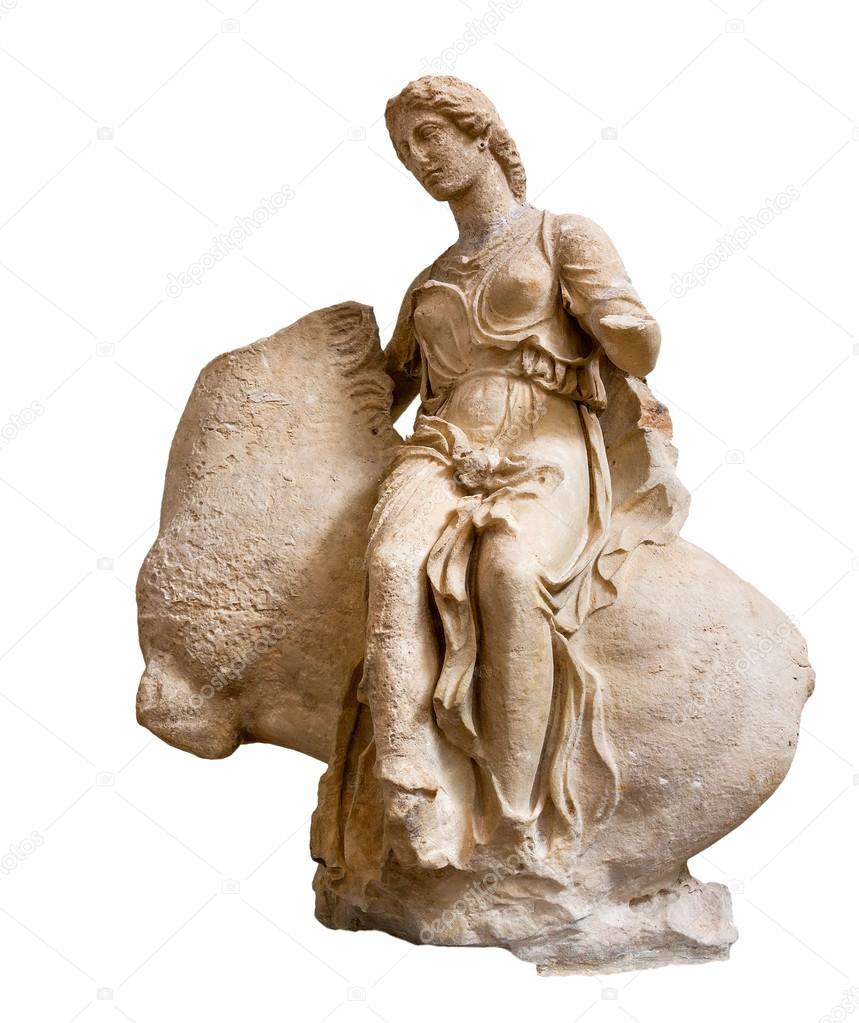 Ancient Greek statue of a Nereid on horseback