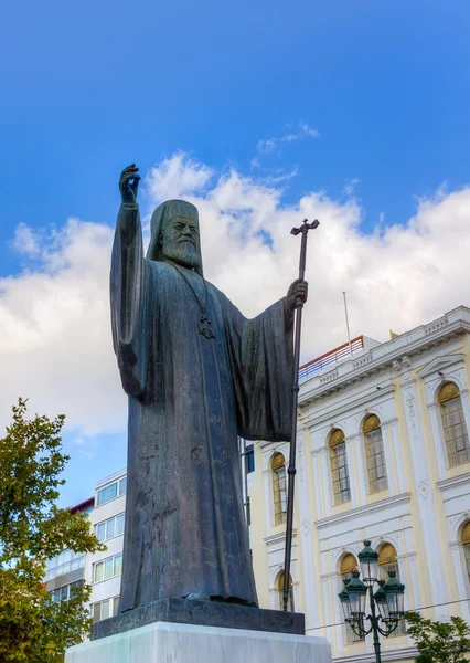 Statue of Archbishop of Greece Damaskinos (1891-1949), Athens — Stock Photo, Image