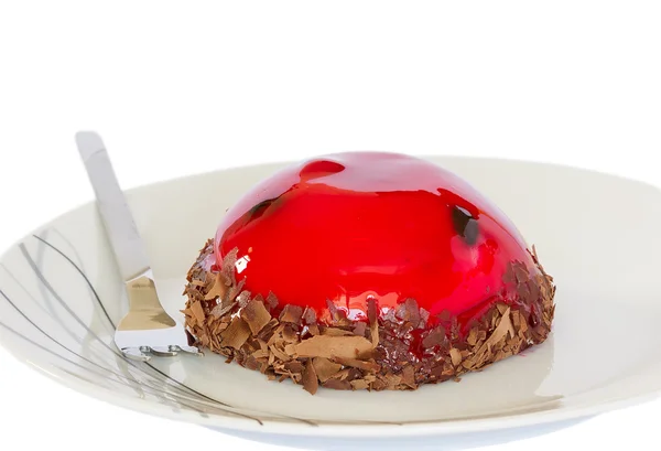 Μέλανα Δρυμό μικρό κέικ με κεράσι και σοκολάτα — Φωτογραφία Αρχείου