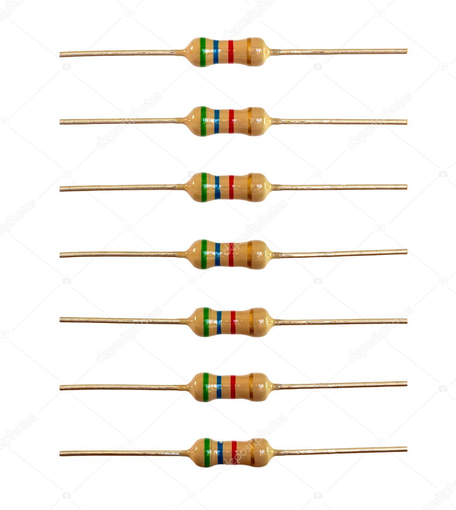 Row of resistors isolated